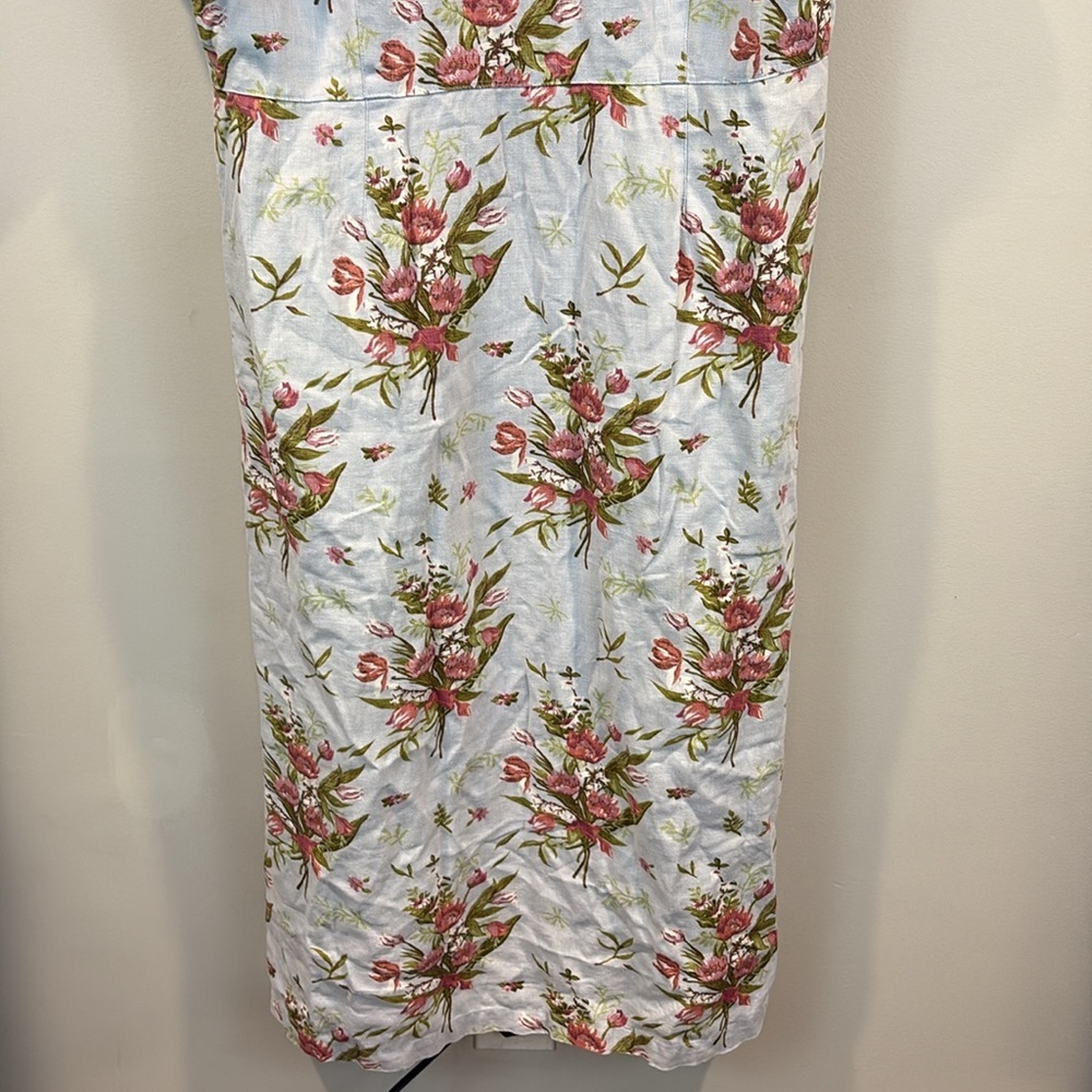 Vintage Lanz of Salzburg Linen Floral Button Down Maxi Dress Size 14 - Picture 9 of 13